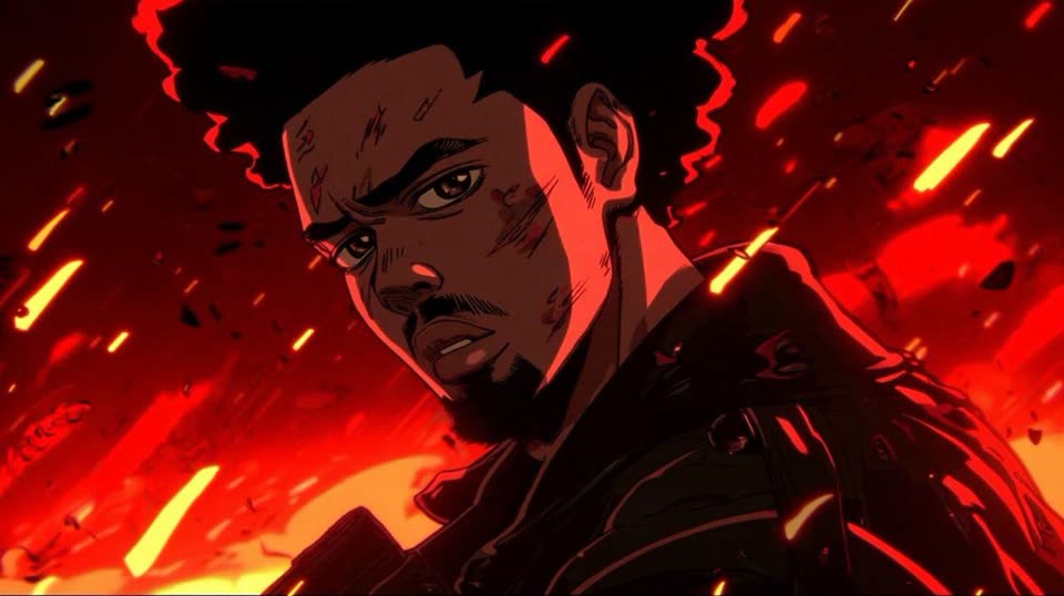 Anime action AI animation still