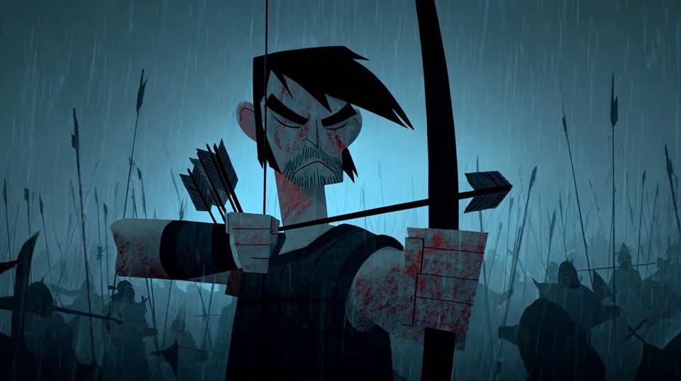 Bold cartoon warrior AI animation still
