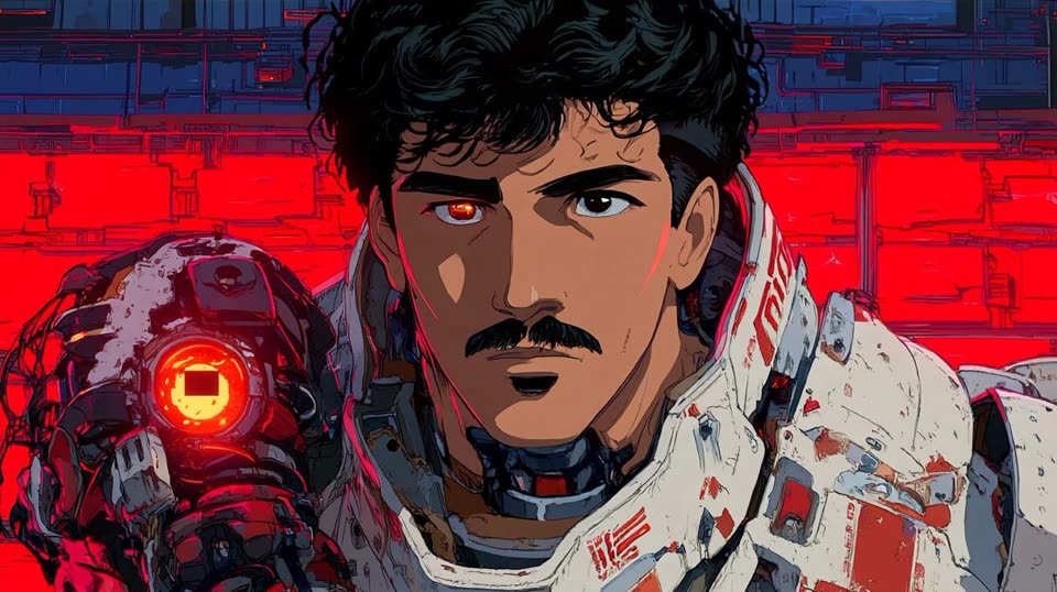 80s anime sci-fi AI animation still