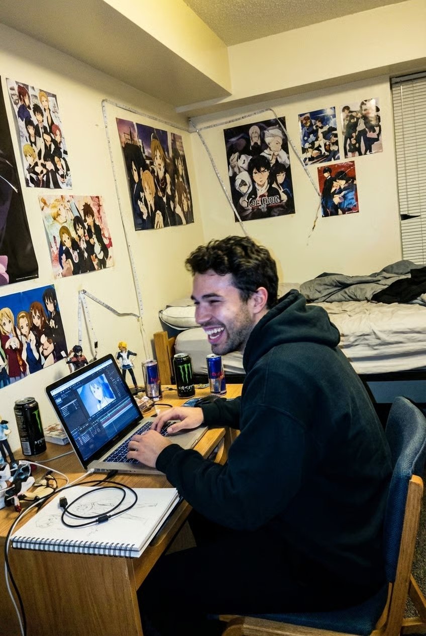 Tudor in his room in 2022